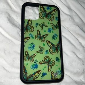 Green butterfly iPhone 11 wildflower case